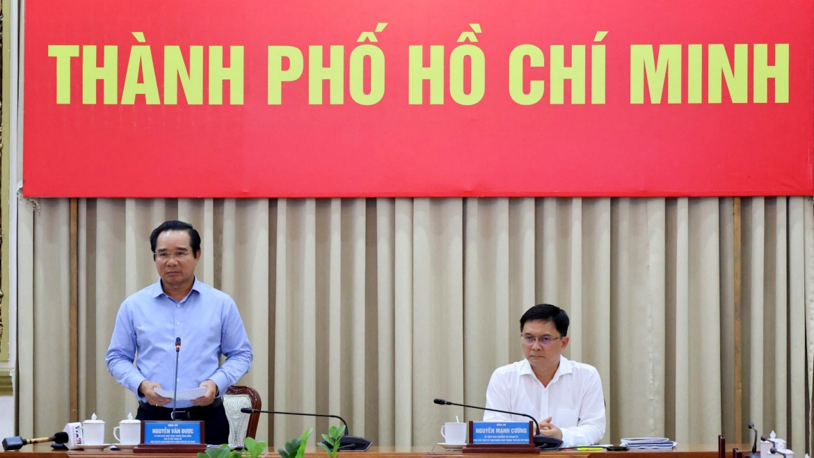 Chủ tịch UBND TP.HCM Nguyễn Văn Được phát biểu (ảnh: VPUB)