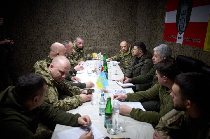 Các tướng lĩnh Ukraine nhóm họp tại Donetsk. Ảnh: Văn phòng Tổng thống Ukraine