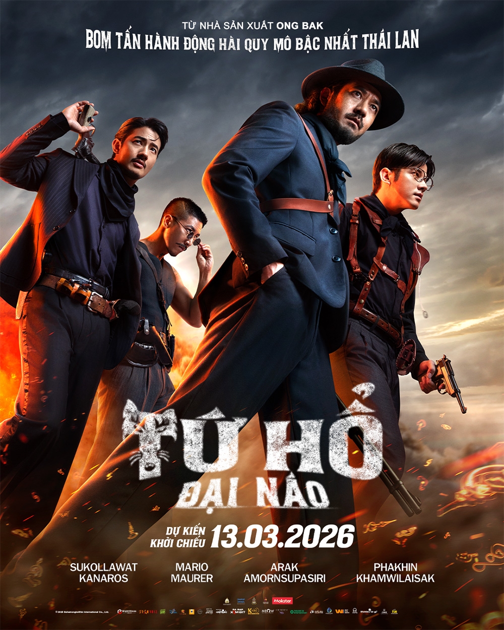 Poster chính thức của “Tứ hổ đại náo” ra mắt khán giả Việt Nam.
