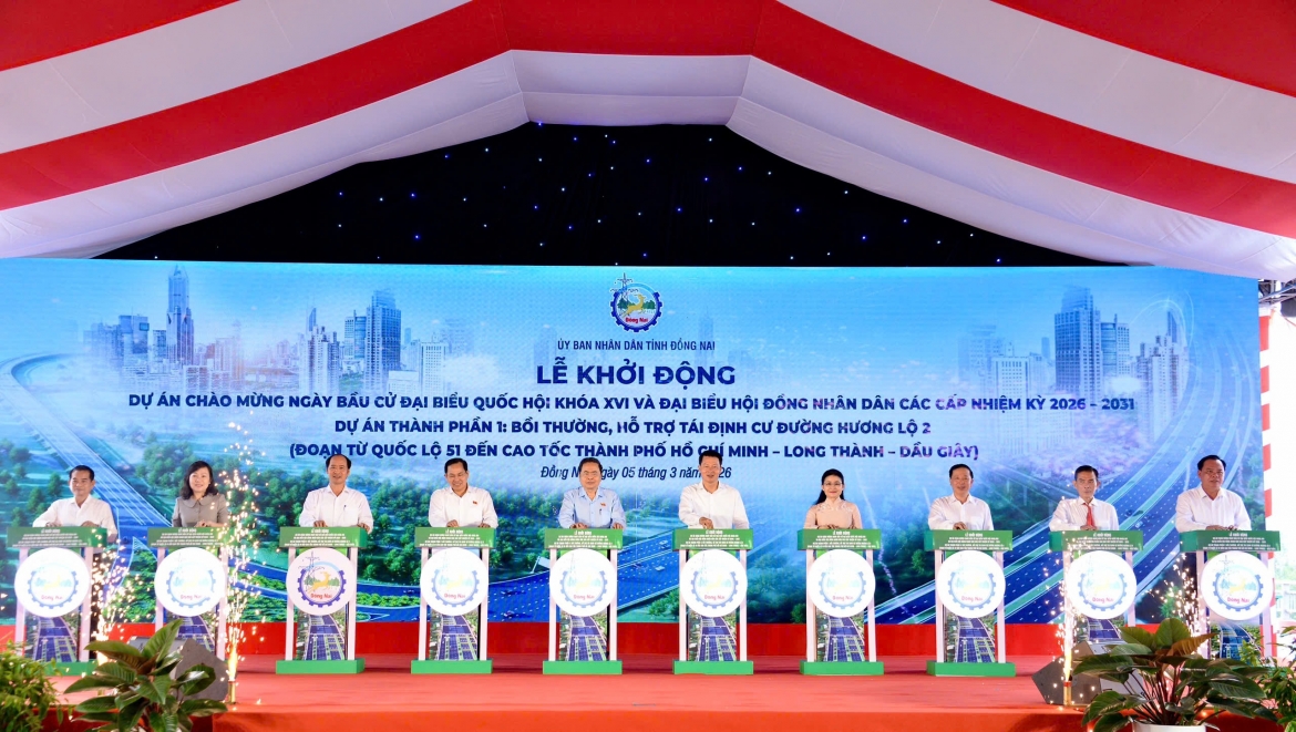 Chủ tịch Quốc hội Trần Thanh Mẫn dự Lễ khởi động Dự án thành phần 1 đường Hương lộ 2 (đoạn từ Quốc lộ 51 đến cao tốc Thành phố Hồ Chí Minh - Long Thành - Dầu Giây).