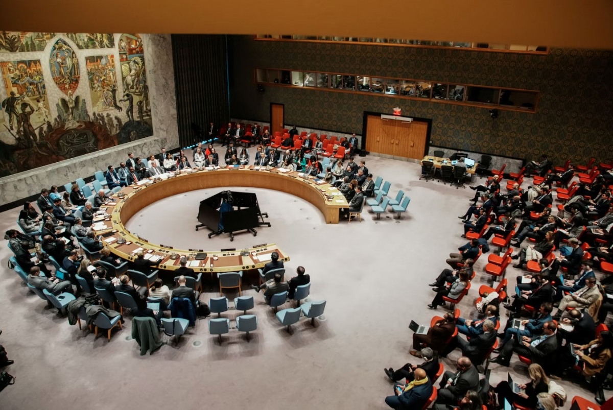 Một cuộc họp của Hội đồng Bảo an Liên hợp quốc về Iran. Ảnh: Reuters