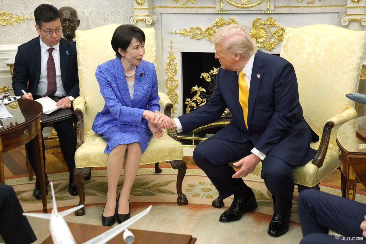 Hội đàm thượng đỉnh Mỹ - Nhật tại Nhà Trắng ngày 20/3. Ảnh: Jiji Press