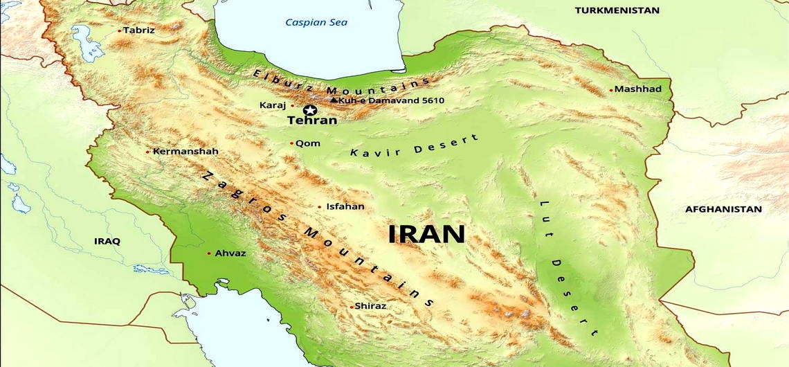 Bản đồ Iran. Ảnh: adventureiran.com