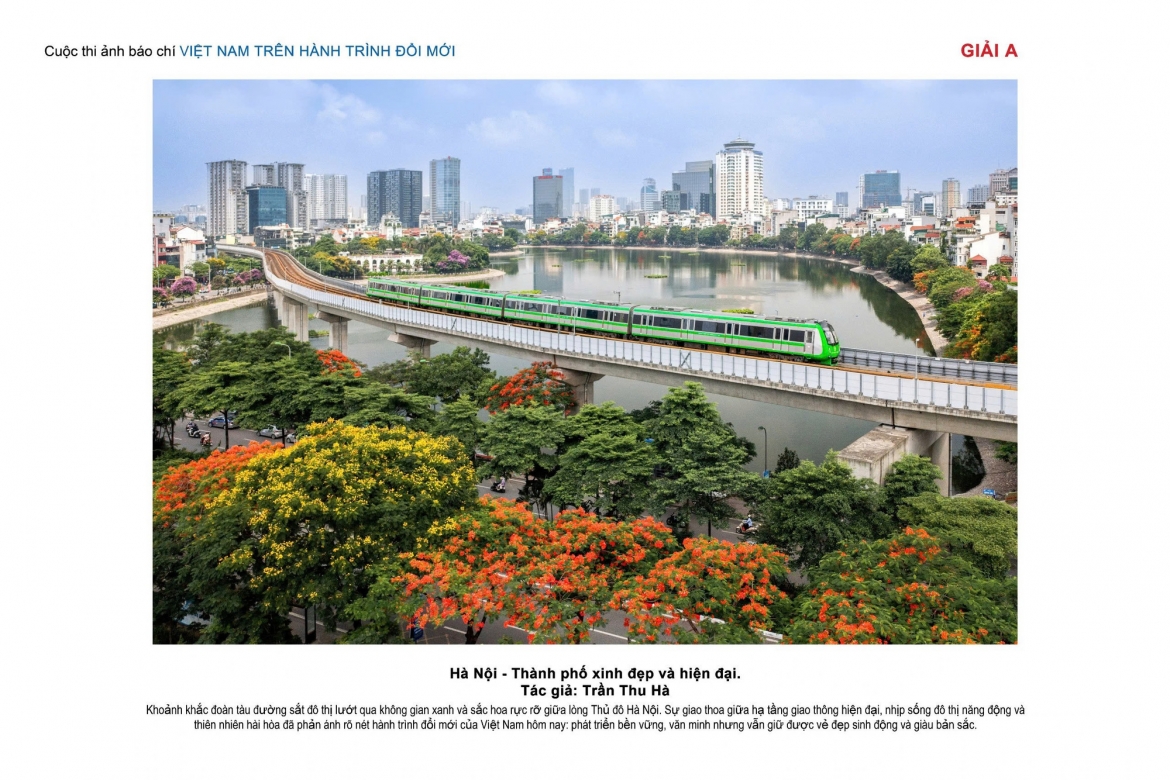 Tác phẩm "Hà Nội - Thành phố xinh đẹp và hiện đại" của tác giả Trần Thu Hà đoạt giải A. 