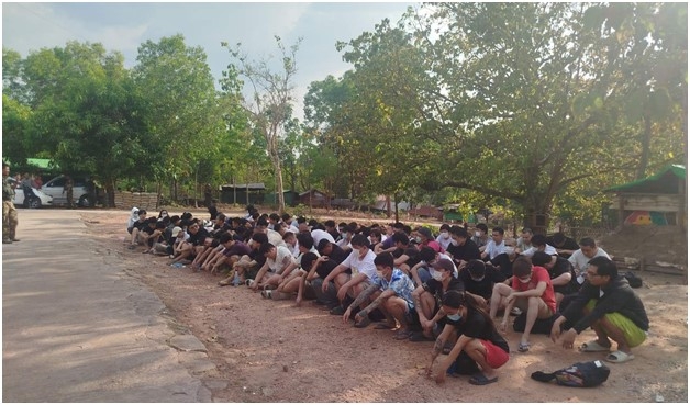 86 người nước ngoài bị giới chức Myanmar bắt giữ hôm 14/3. Nguồn: Truyền thông Nhà nước Myanmar