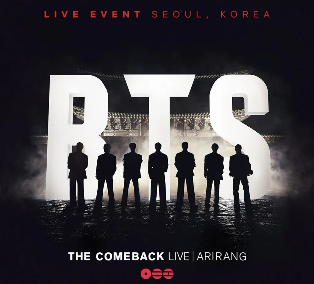 Poster chương trình “BTS The Comeback Live: Arirang”. (Ảnh: BIG HIT MUSIC)