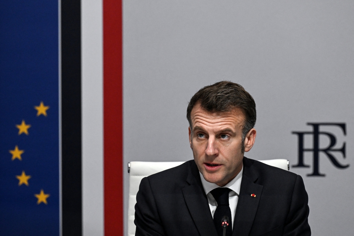 Tổng thống Emmanuel Macron bắt đầu chuyến thăm tới Cộng hòa Síp. Ảnh: Reuters