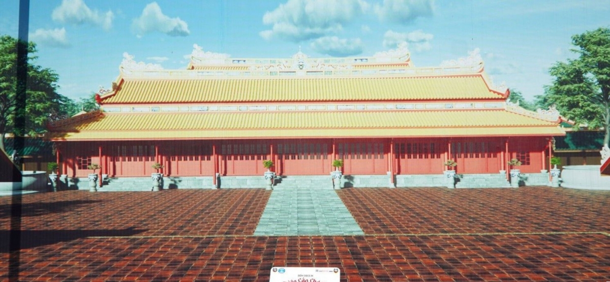 Điện Cần Chánh được phục hồi và tái dựng theo kiến trúc và phong cách trang trí dưới thời vua Khải Định