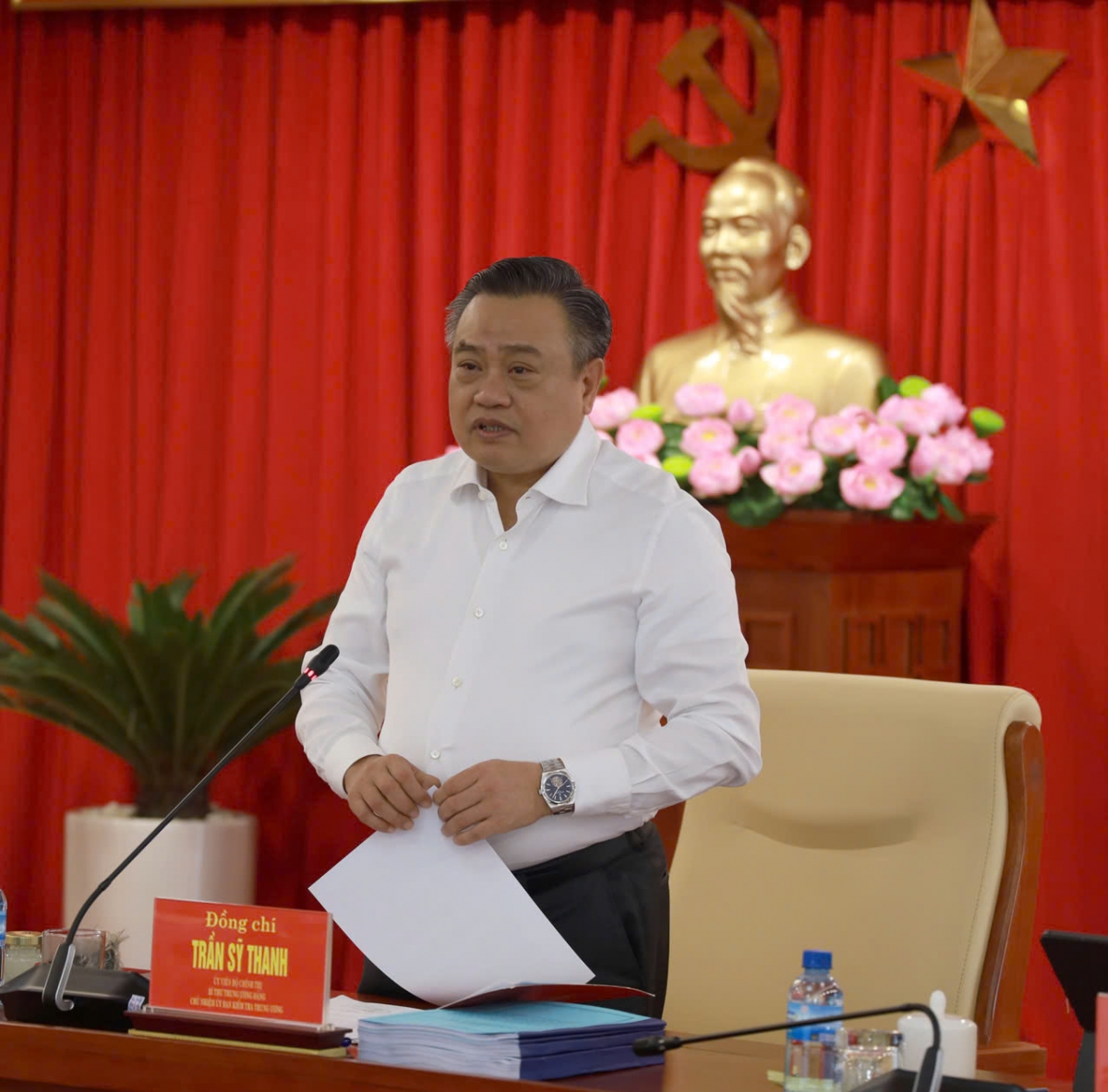 Đoàn kiểm tra do ông Trần Sỹ Thanh, Ủy viên Bộ Chính trị, Bí thư Trung ương Đảng, Chủ nhiệm Ủy ban Kiểm tra Trung ương làm Trưởng đoàn có buổi làm việc với Ban thường vụ Tỉnh ủy Khánh Hòa