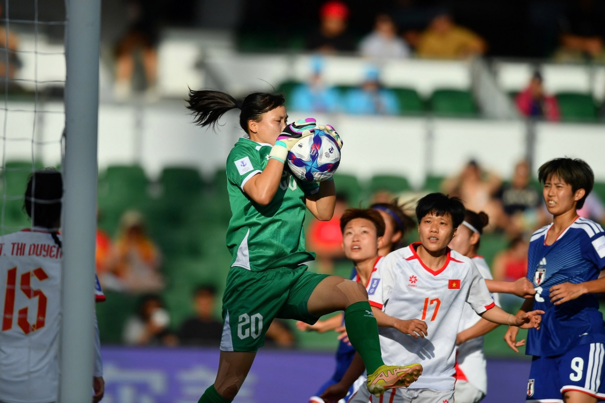 Thủ thành Khổng Thị Hằng có nhiều pha cản phá ấn tượng (Ảnh: AFC)