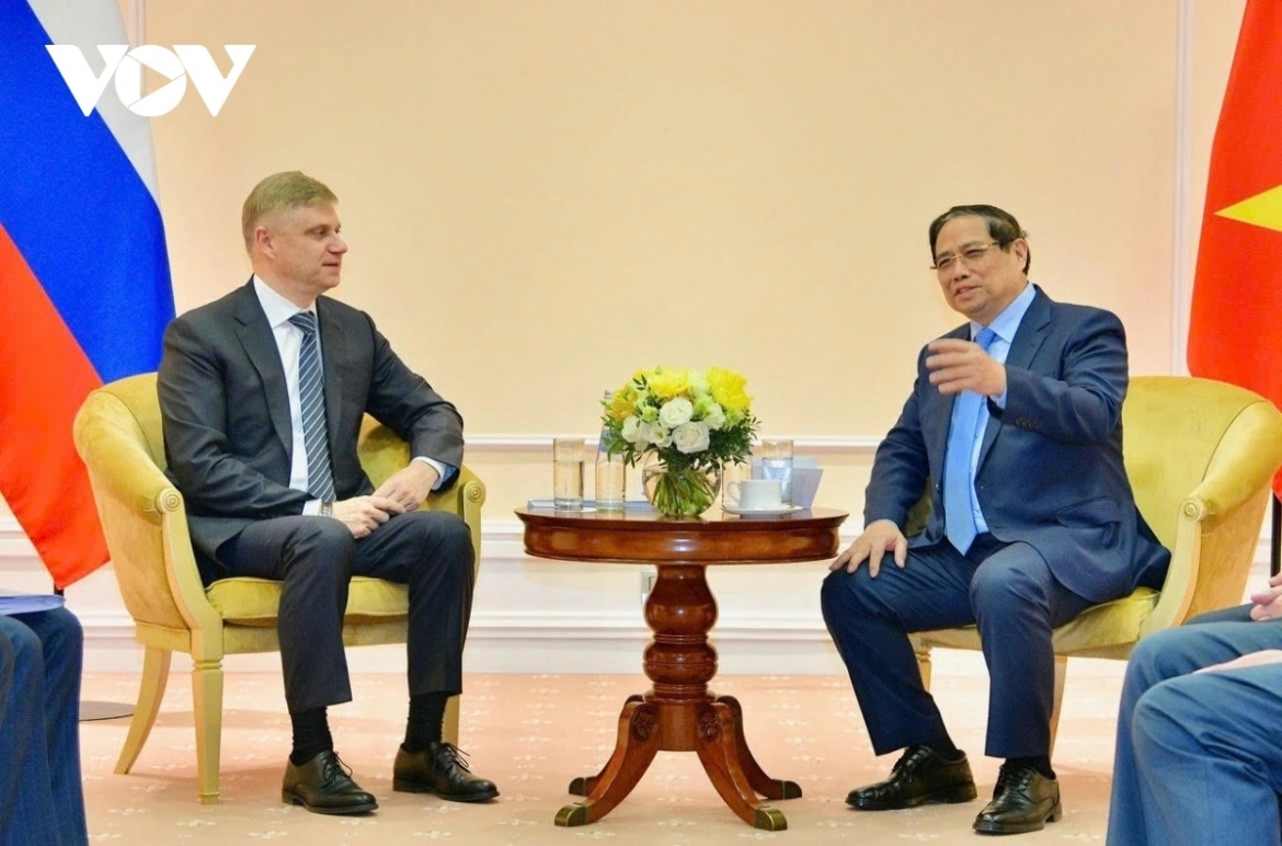 Thủ tướng Phạm Minh Chính tiếp ông Belozerov Oleg Valentinovich, Tổng Giám đốc - Chủ tịch Hội đồng quản trị Công ty cổ phần Đường sắt Nga.
