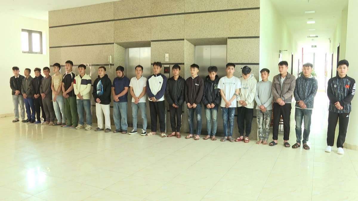 Các đối tượng liên quan vụ gây rối trật tự công cộng.