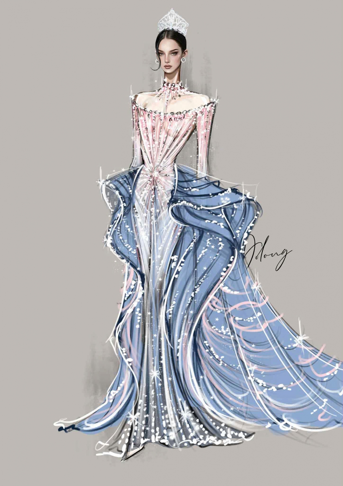 Ý Nhi hé lộ đầm final walk cho đêm Chung kết