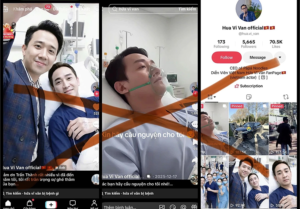 Thời gian gần đây, mạng xã hội xuất hiện nhiều đoạn clip lan truyền hình ảnh diễn viên Hứa Vĩ Văn nằm trên giường bệnh với ống thở oxy, khiến không ít khán giả hoang mang. Mới đây, Hứa Vĩ Văn đã chính thức lên tiếng khẳng định các clip và tài khoản lan truyền thông tin anh nhập viện đều là giả mạo.
