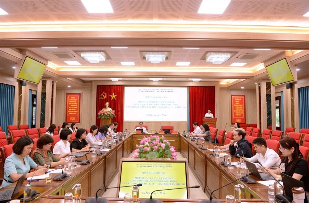 Hội thảo “Một số vấn đề lý luận mới về lãnh đạo và hành chính công trong Văn kiện Đại hội đại biểu toàn quốc lần thứ XIV”.