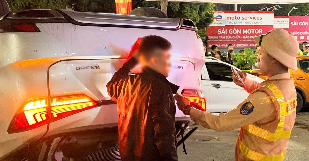 Vũ Quang Chiến sau khi gây tai nạn. (Ảnh: Phú Hiếu)