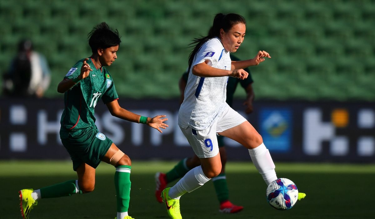 ĐT nữ Uzbekistan thắng ĐT nữ Bangladesh 4-0. (Ảnh: AFC)