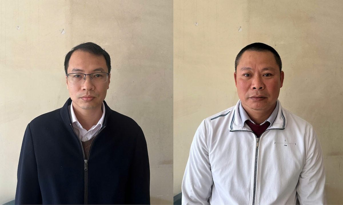 2 đối tượng Đoàn Văn Quang (bên trái) và Lê Quang Chí