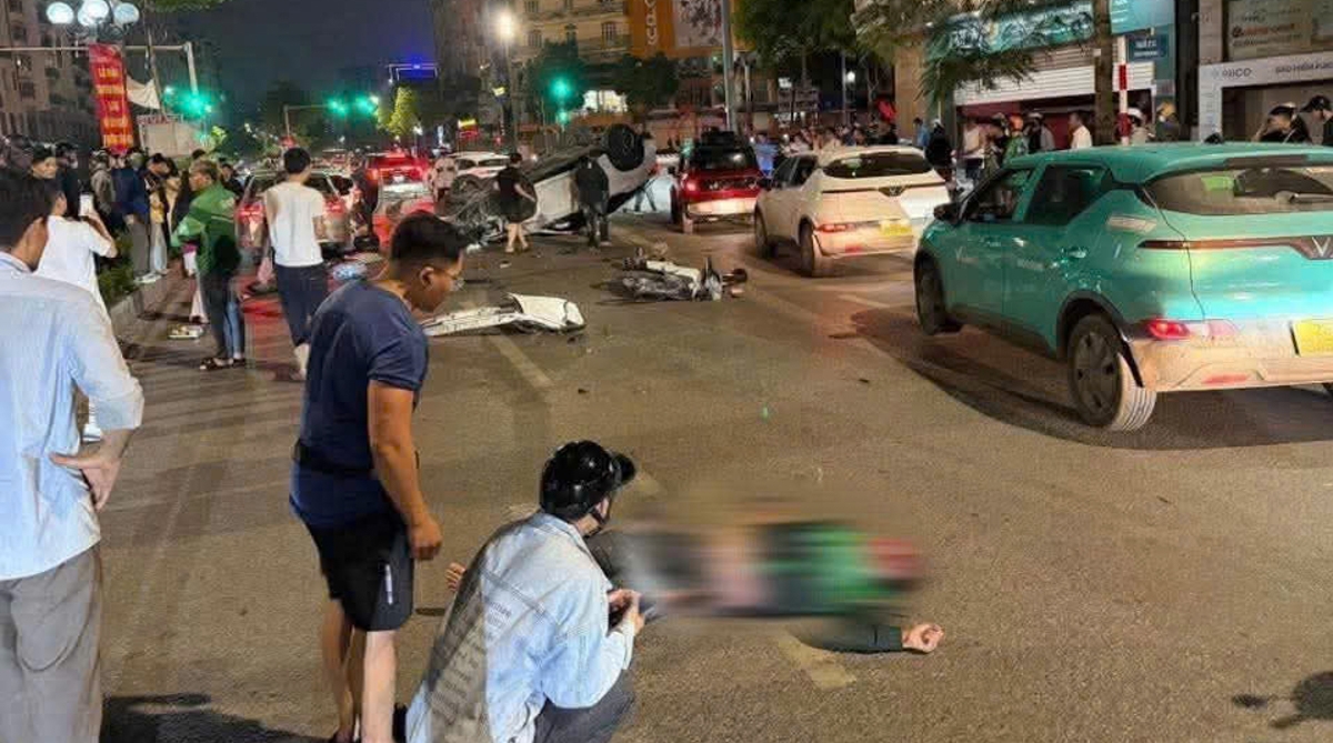 Hiện trường sau khi xảy ra va chạm giao thông