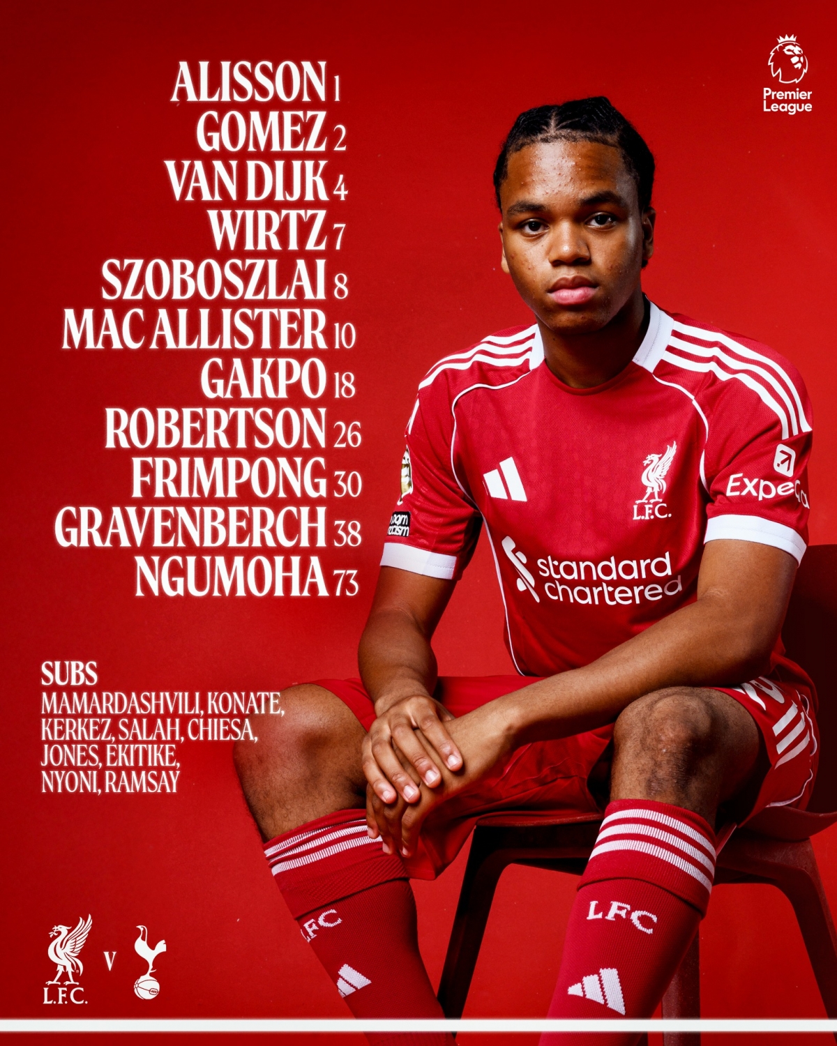 Đội hình xuất phát của Liverpool. (Ảnh: CLB)