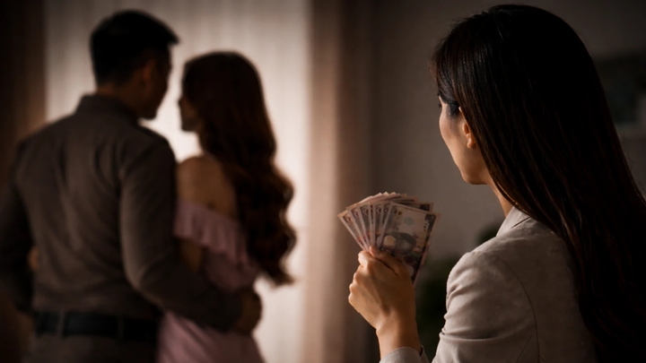 Kwang nói tiểu tam có thể sống cùng chồng cô nếu trả 30.000 baht (24 triệu đồng) mỗi tháng, coi như khoản “tiền thuê chồng”.