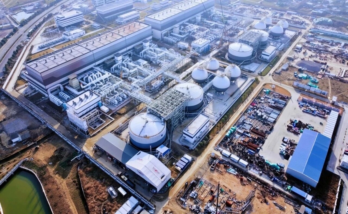 Dự án phát điện lưu trữ năng lượng khí nén trong hang muối được xây dựng tại thành phố Hoài An, tỉnh Giang Tô. Ảnh: Tập đoàn Cơ điện Cáp Nhĩ Tân