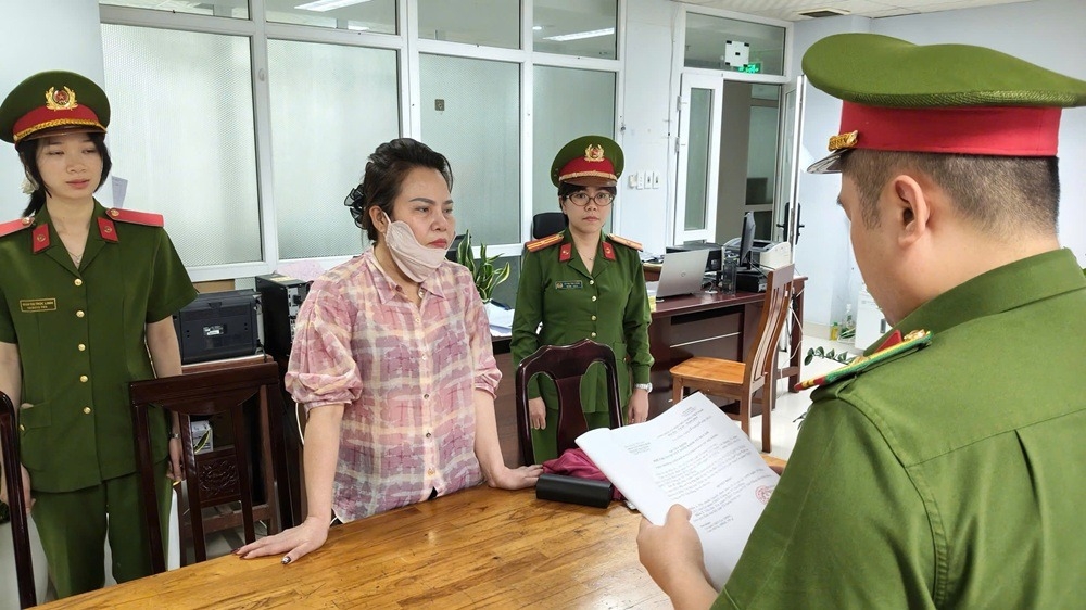 Đối tượng Võ Thị Xê tại cơ quan Công an.