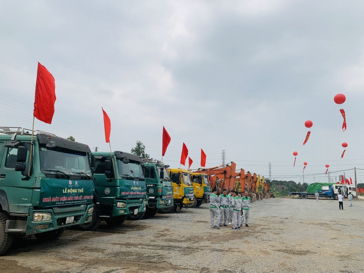 Sau lễ động thổ Nhà máy điện rác Phủ Cừ có thời gian thi công, hoàn thành trong năm 2027.