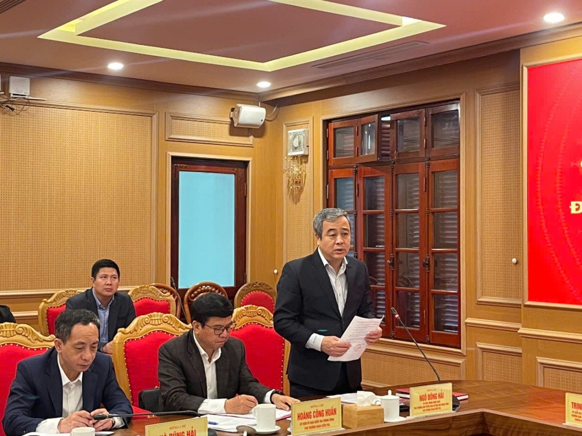 Ủy viên Trung ương Đảng, Phó Trưởng ban Tuyên giáo và Dân vận Trung ương Ngô Đông Hải phát biểu tại hội nghị.