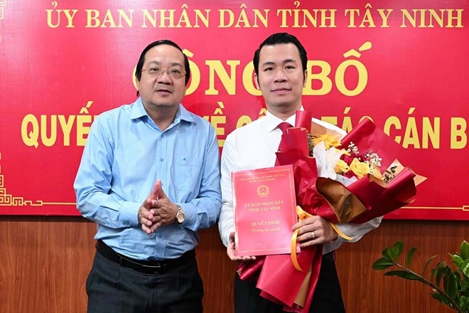 Ông Trương Tấn Sơn nhận nhiệm vụ Giám đốc Sở Công thương tỉnh Tây Ninh (Ảnh: K.Đ)