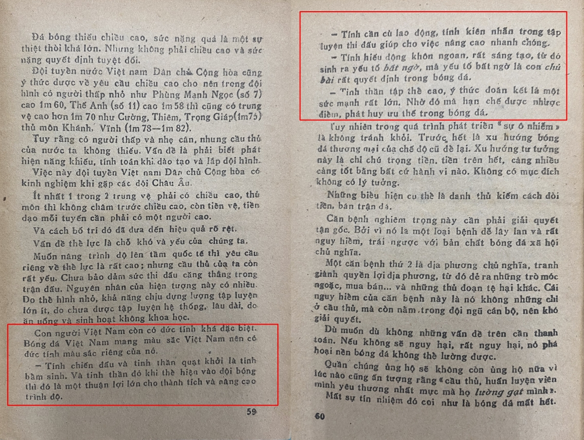 Những đặc tính của bóng đá Việt Nam được ông Phan Ngươn Đang nêu ra trong tác phẩm xuất bản năm 1984