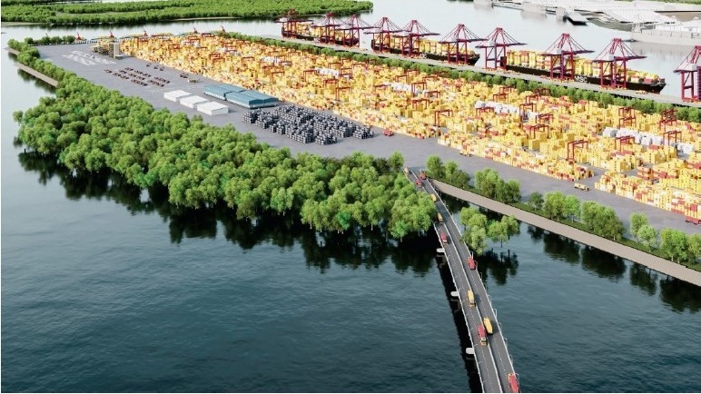 Phối cảnh Cảng trung chuyển quốc tế Cần Giờ (ảnh: Portcoast)