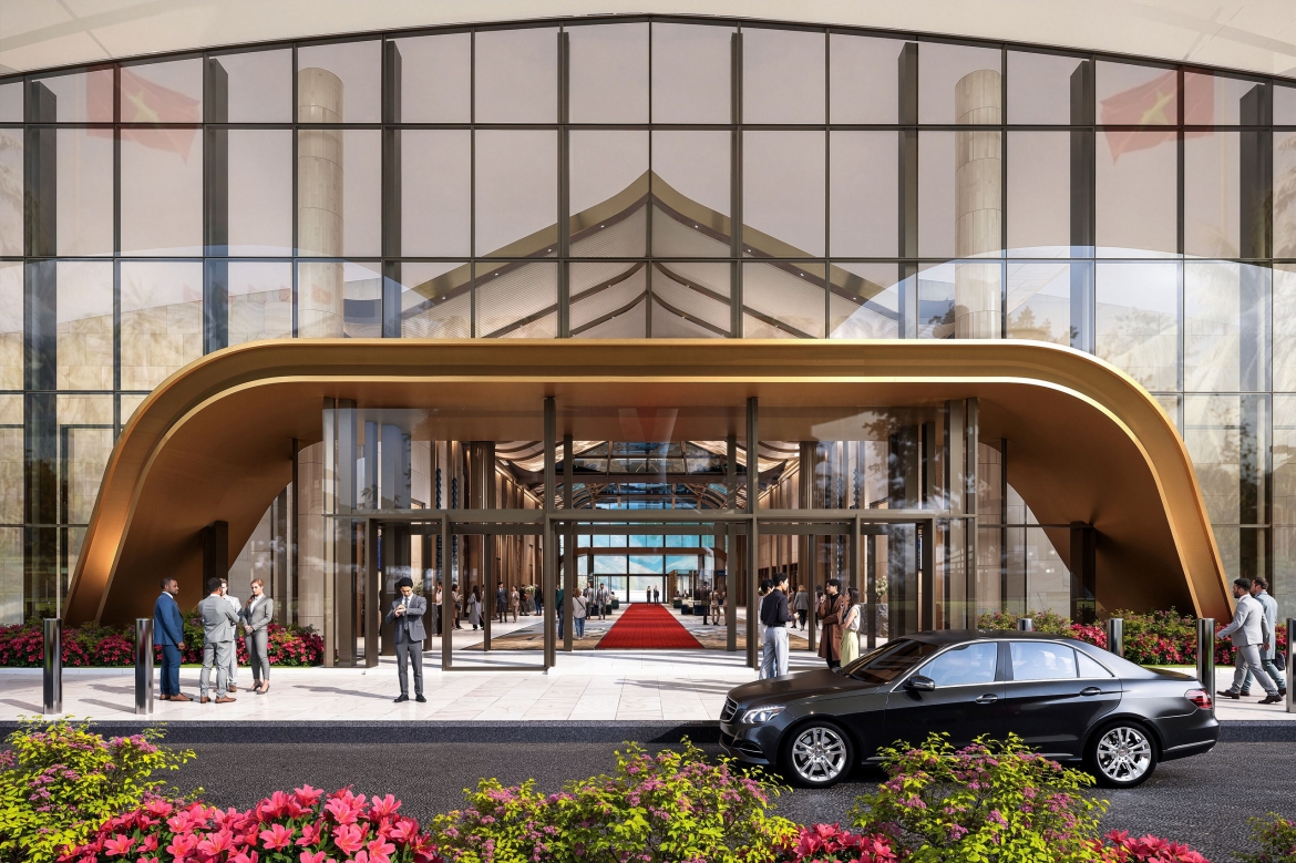 Thiết kế bên ngoài đại sảnh của Nhà ga VIP.