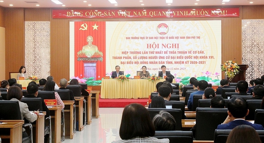 Hội nghị hiệp thương giới thiệu người ứng cử đại biểu Quốc hội và HĐND các cấp tại tỉnh Phú Thọ.