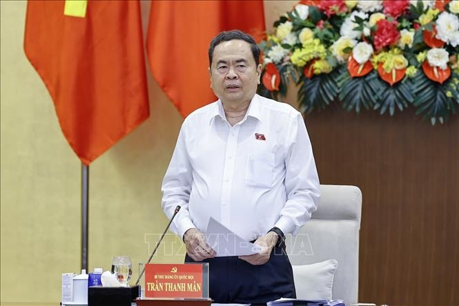 Chủ tịch Quốc hội Trần Thanh Mẫn phát biểu. Ảnh: Doãn Tấn/TTXVN