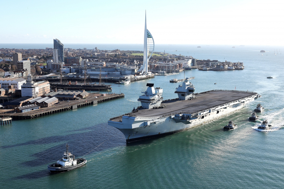 Tàu sân bay HMS Prince of Wales của Vương quốc Anh. (Ảnh: Reuters)