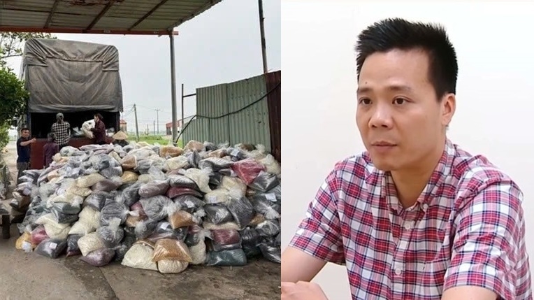 Nguyễn Năng Mạnh và kho hàng 100 tấn thực phẩm chức năng giả bị cơ quan công an thu giữ.