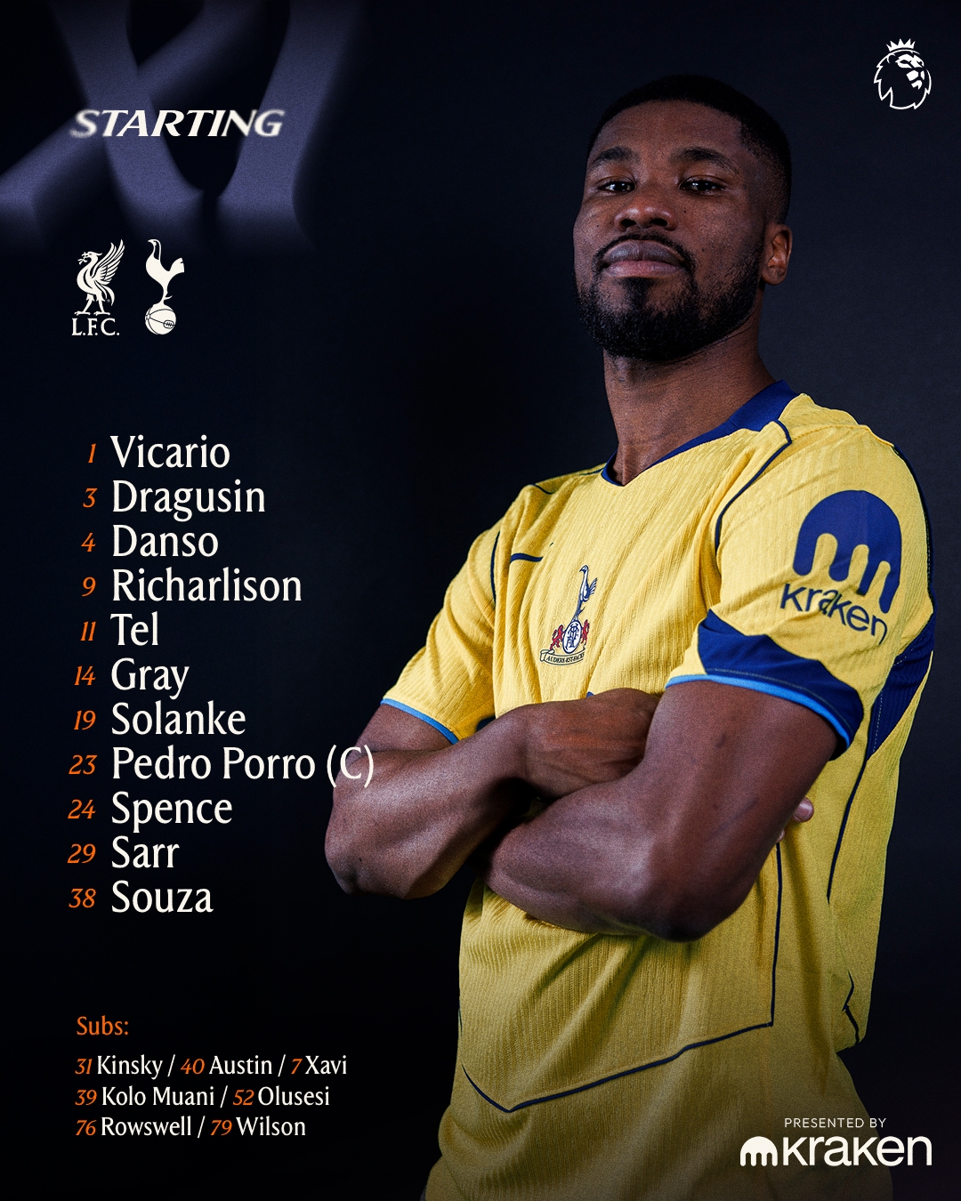 Đội hình xuất phát của Tottenham. (Ảnh: CLB)