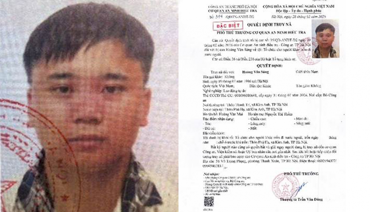 Đối tượng Hoàng Văn Sáng và quyết định truy nã