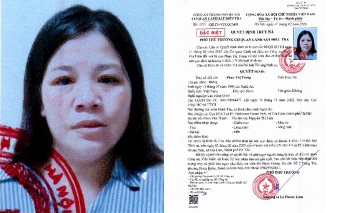 Quyết định truy nã đối tượng Phan Thị Trang