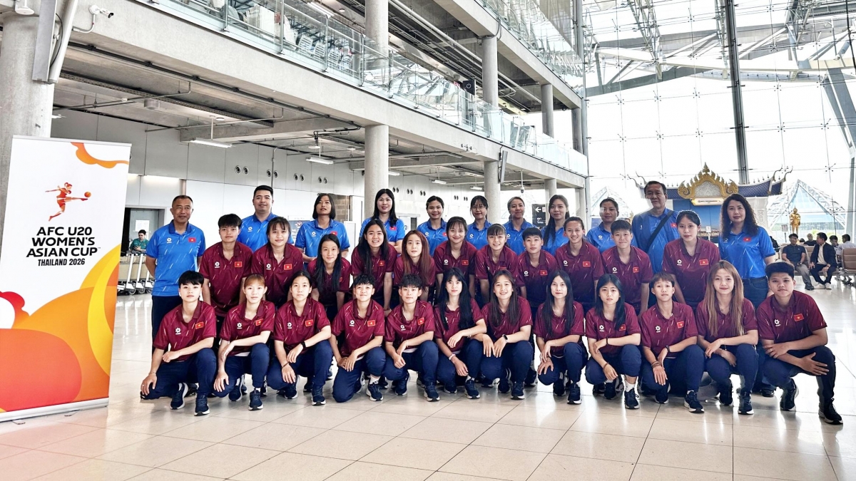 U20 nữ Việt Nam tới Bangkok, sẵn sàng bước vào VCK U20 nữ châu Á 2026.