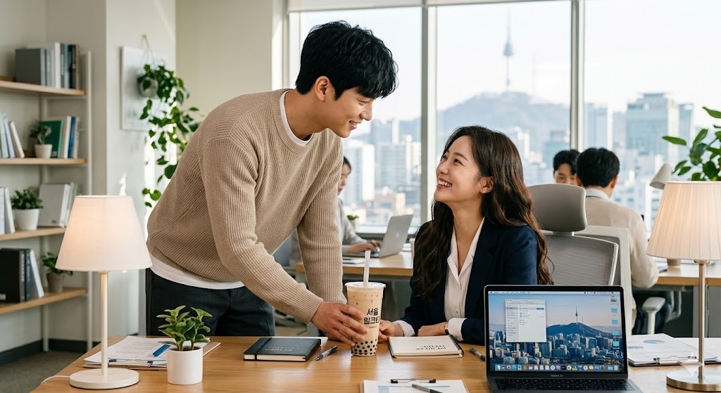 Đồng nghiệp nam thường xuyên thả thính (Ảnh minh họa, nguồn: AI)