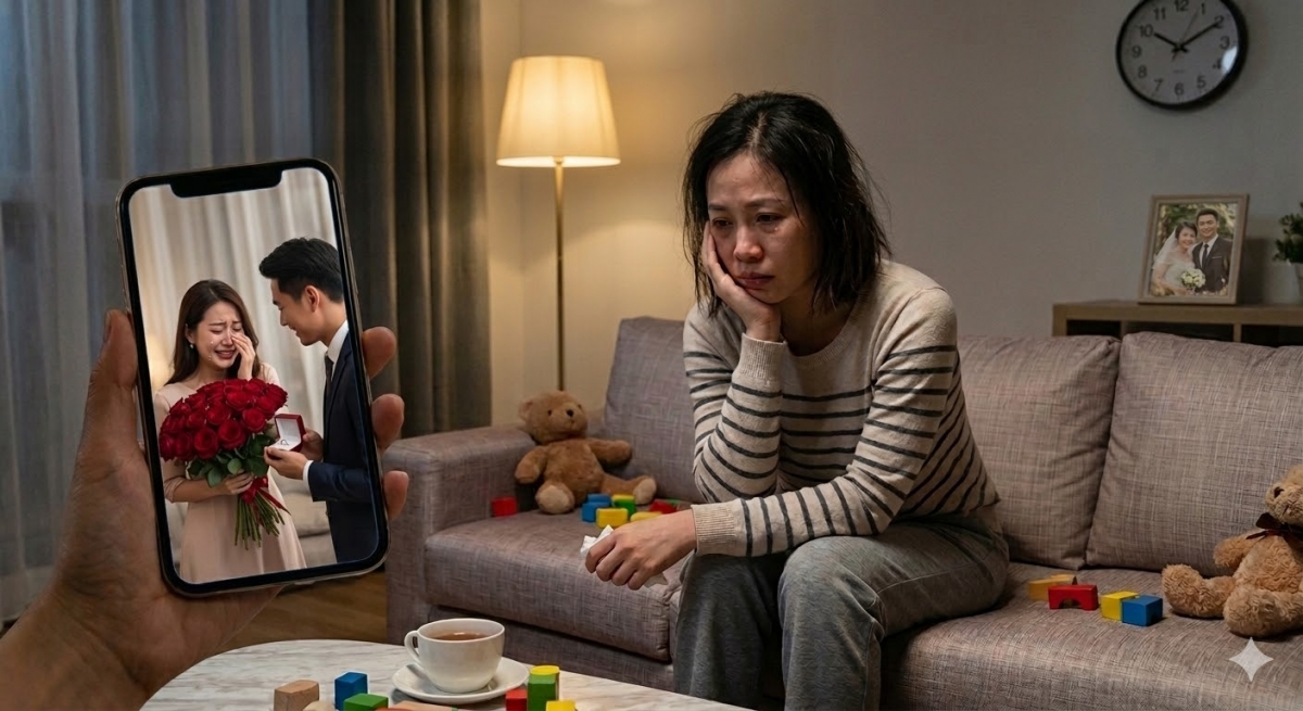 Sau khi kết hôn, chồng chưa từng tặng quà tôi ngày lễ (Ảnh minh họa, nguồn: AI)