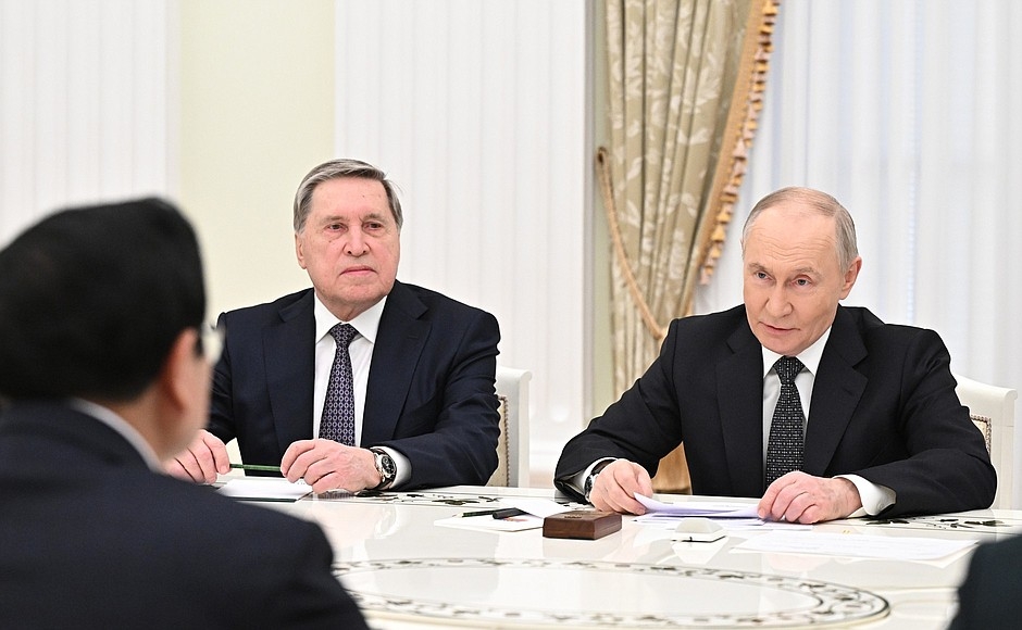 Tổng thống Nga Vladimir Putin phát biểu tại cuộc hội kiến. Ảnh: Điện Kremlin