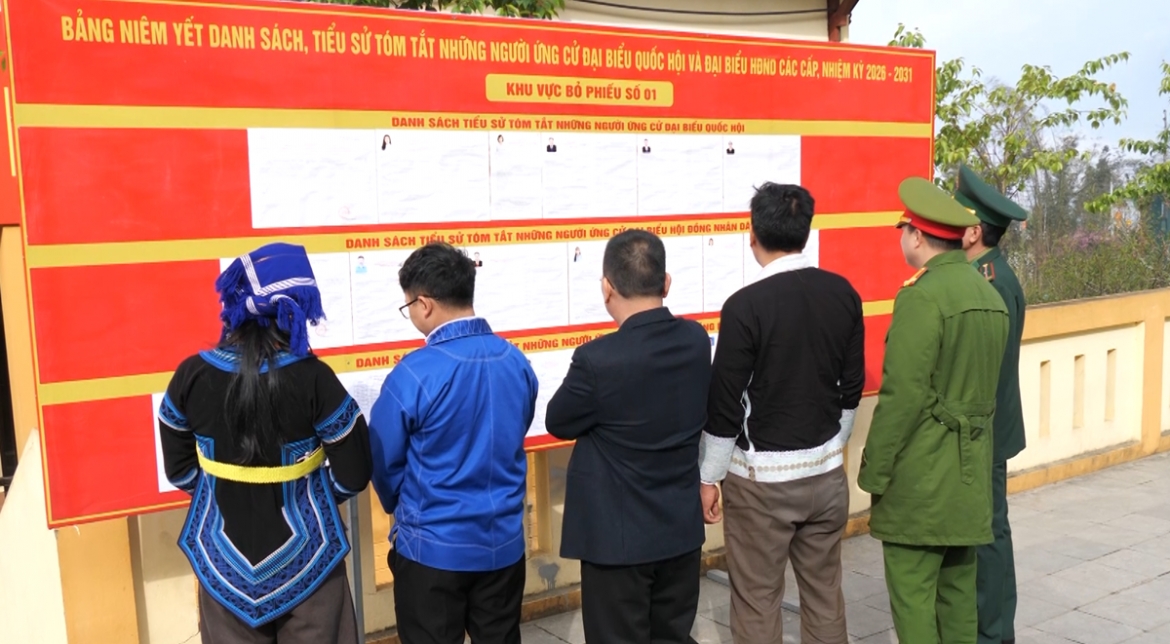 Người dân chủ động đến điểm bầu cử tìm hiểu danh sách, tiểu sử những người ứng cử đại biểu Quốc hội và HĐND các cấp.