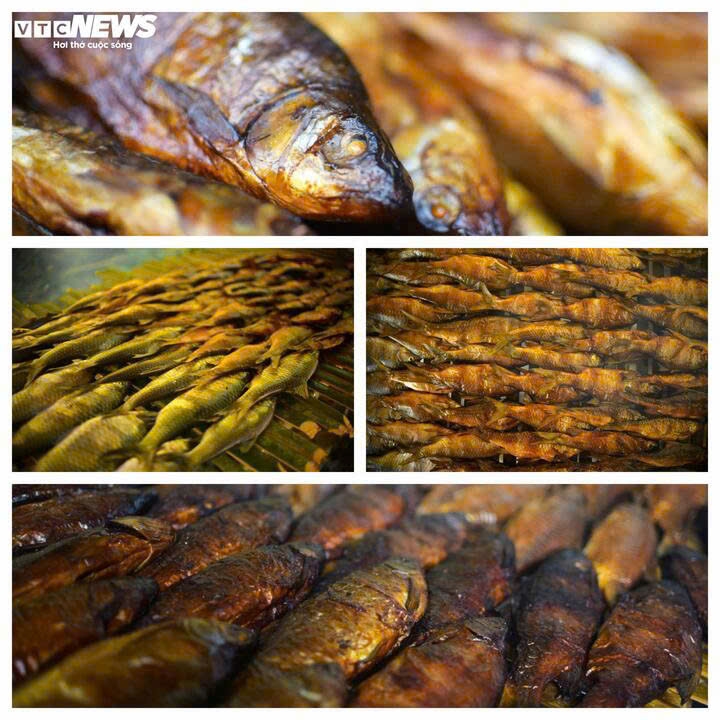 Cá sau khi hun khói thành công sẽ có màu cánh gián, rất hấp dẫn.