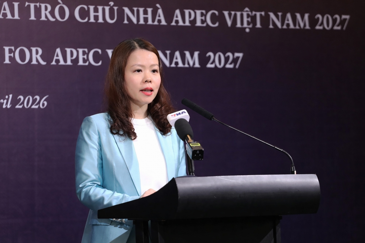 Thứ trưởng Bộ Ngoại giao Nguyễn Minh Hằng phát biểu tại sự kiện. Ảnh: Thành Long