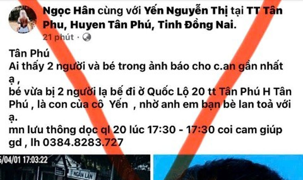 Thông tin chia sẻ mạng xã hội. (Ảnh chụp màn hình)