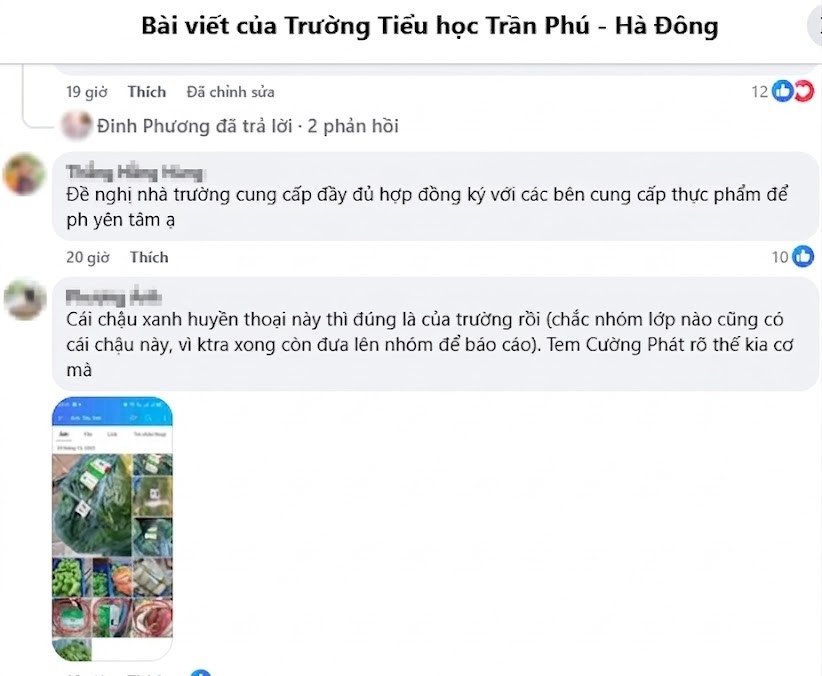 Phụ huynh đồng loạt đề nghị Trường Tiểu học Trần Phú cung cấp minh chứng cụ thể.