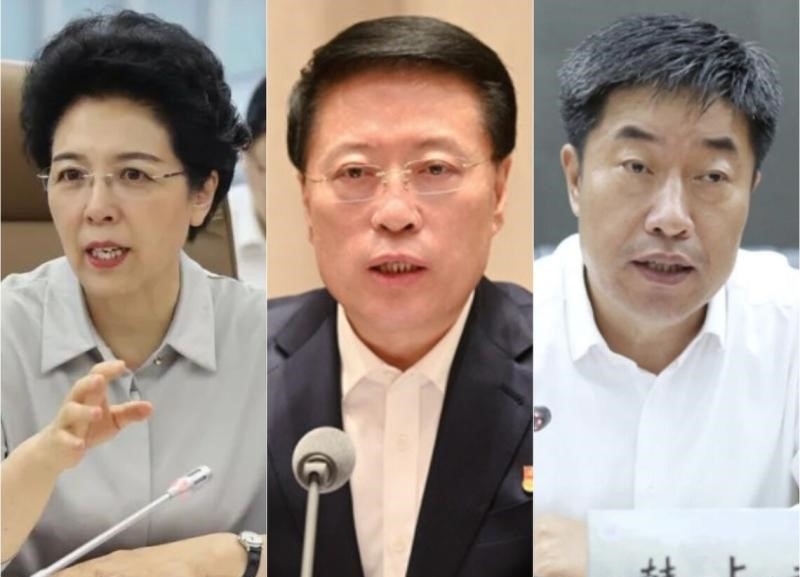 Ba quan chức do Trung ương quản lý bị "song khai" trong ngày 13/4. Ảnh ghép theo các nguồn chính thống của Trung Quốc